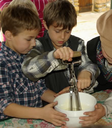 Learning about the olden days - cooking