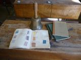 Old school books on display in the Old School Building at Loxton's Historical Village