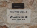 The original foundation stone from the Pata Hall was incorporated into The Village Institute at Loxton
