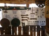 Old shearing tools on display in the shearing shed at The Village - Historic Loxton